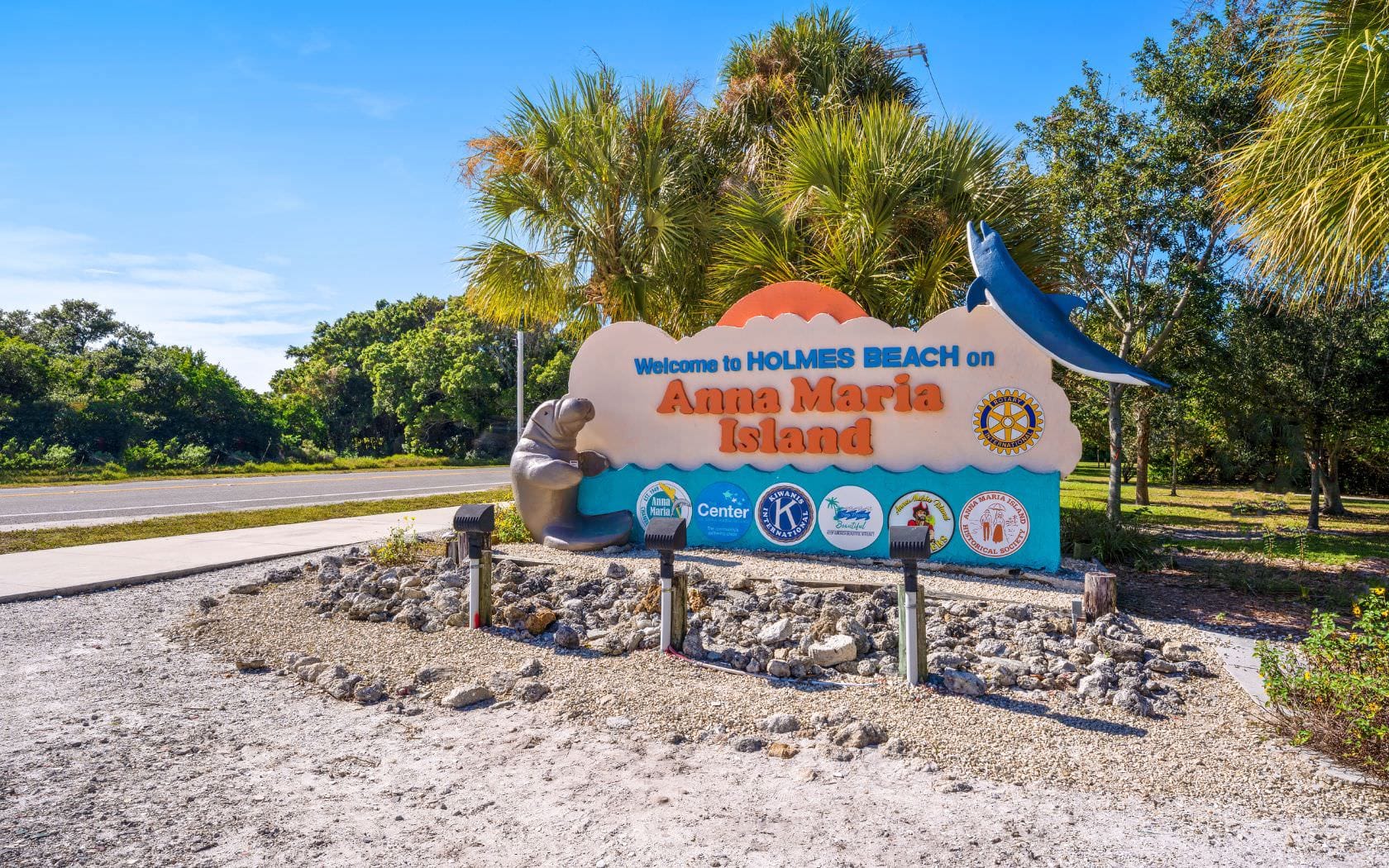 holmes beach welcome sign anna maria island florida landscape